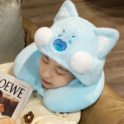 Coussin Cervicales Kawaii Bleu